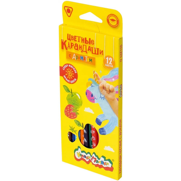 Карандаши цветные, 12 цветов, ароматизированные
