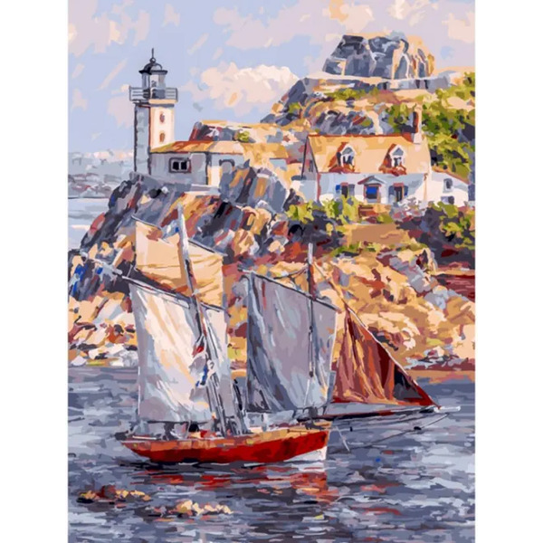 Картина по номерам. Франция. Бретань. Карантек, 30x40 см