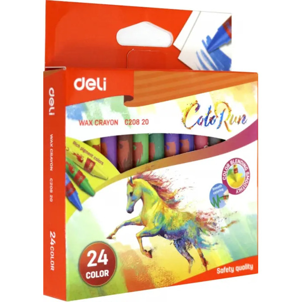 Восковые мелки Deli "Colorun", 24 цвета