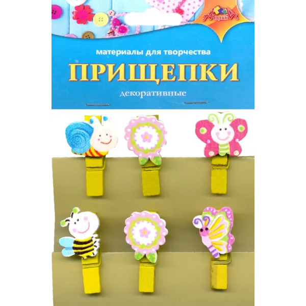 Материалы для творчества "Прищепки декоративные. Дружная семейка"