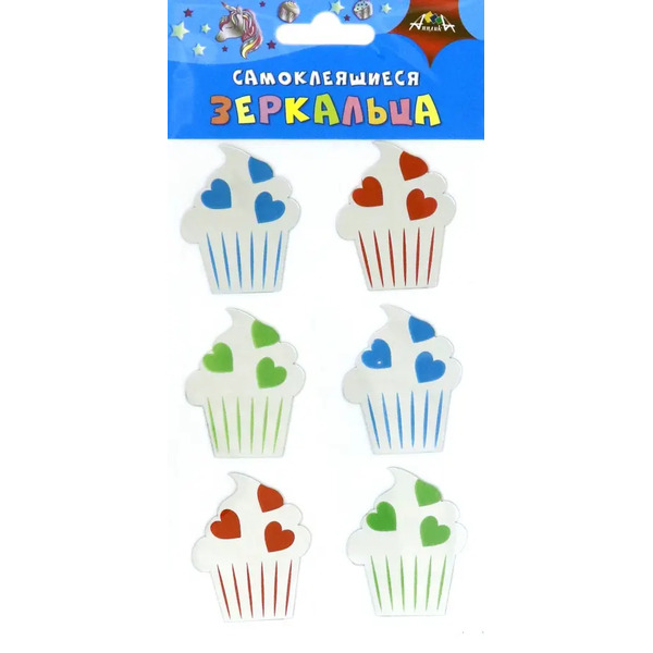 Самоклеящиеся зеркальца "Капкейки"
