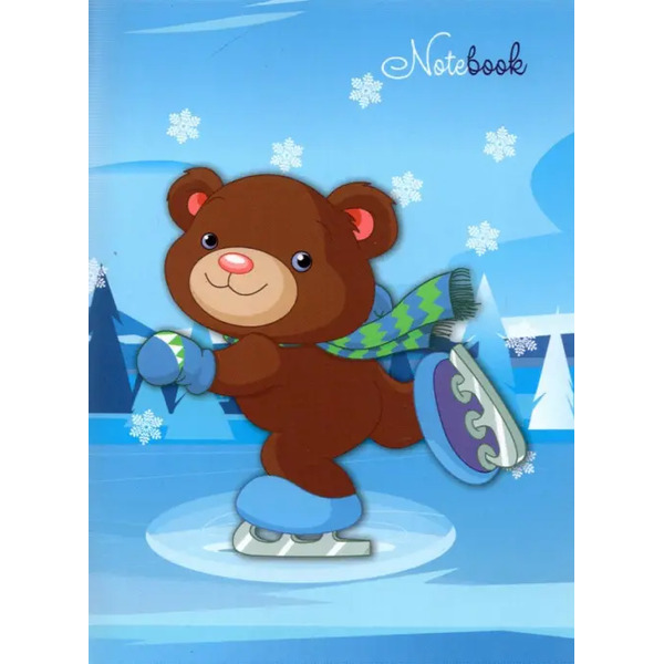 Записная книжка "Мишутка на коньках", А6, 48 листов, точка