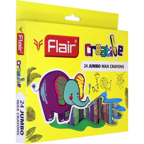 Восковые мелки, круглые, утолщенные "Creative", 24 цвета