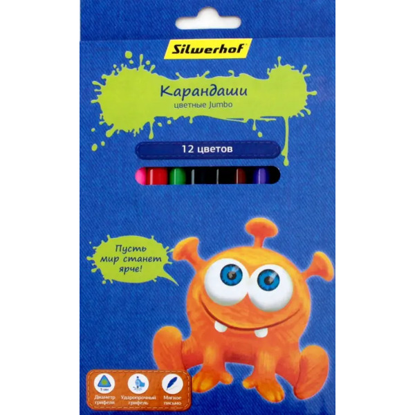 Карандаши цветные "Джинсовая коллекция", 12 цветов