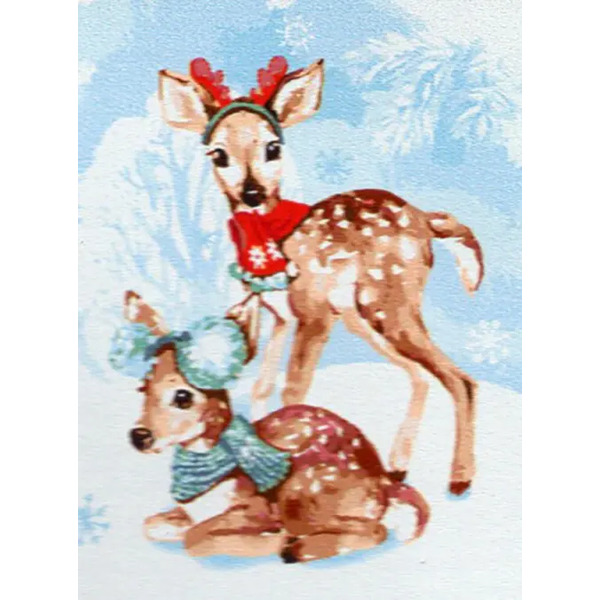 Картина по номерам на холсте с подрамником. Олени