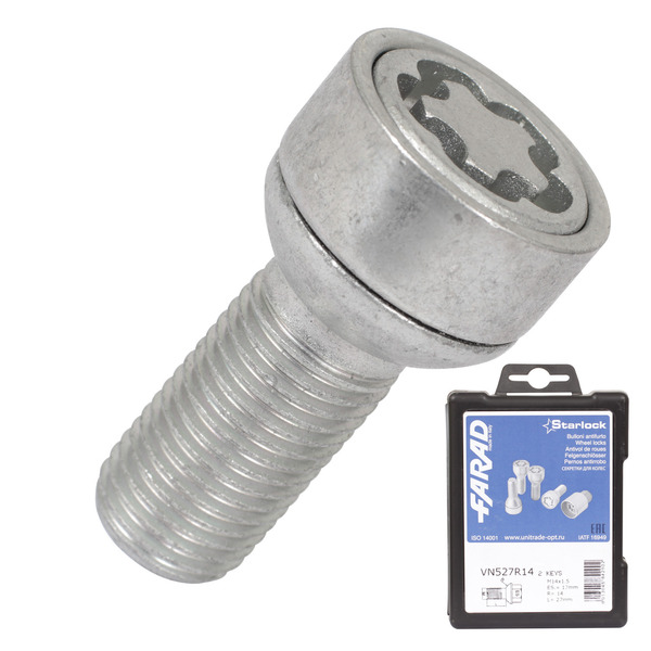 Болт секретный Farad 14х1,5х27 4+2 17 сфера VN527R14/2