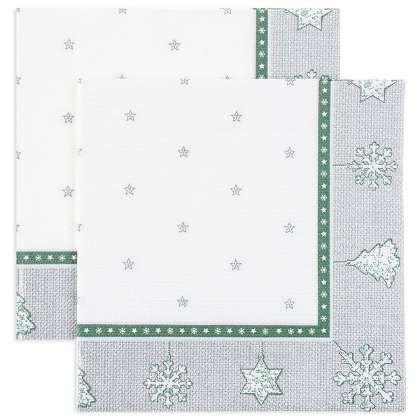 Сервировочные салфетки, Новогодний гобелен, Серебро, 33*33 см, 20 шт.