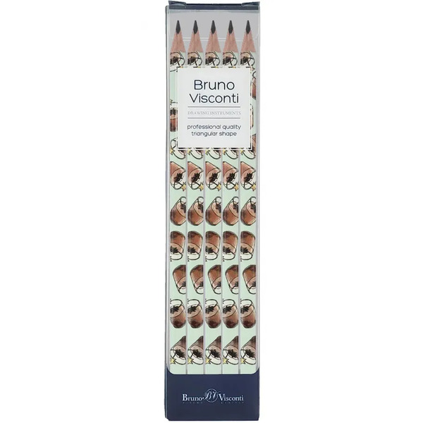 Набор из 5 чернографитовых карандашей. Шоколадный коктейль, НВ