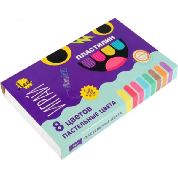 Пластилин классический Играй, 8 пастельных цветов