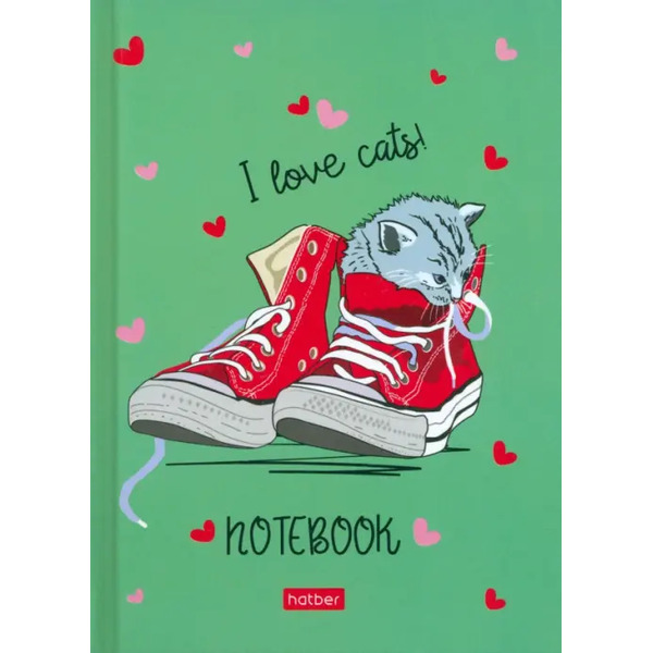 Бизнес-блокнот Любить кота, 80, А6, клетка