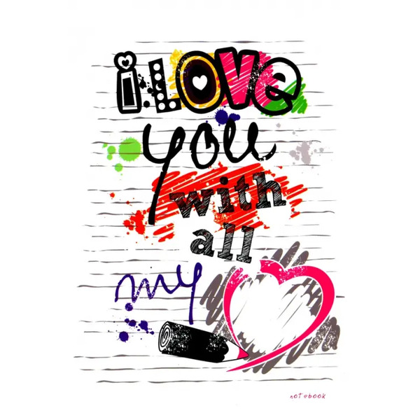 Записная книжка С любовью, А5, 80 листов, клетка