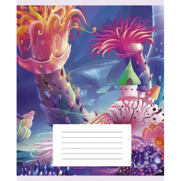 Тетрадь Фантастический лес, 24 листа, клетка, в ассортименте