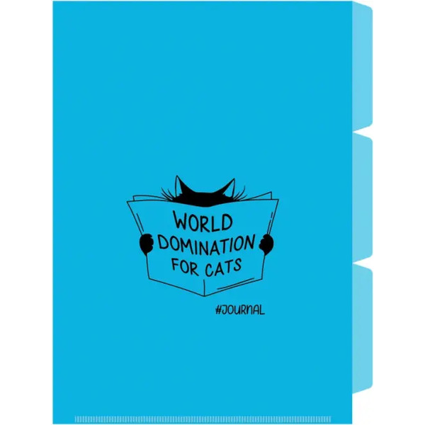 Папка-уголок для документов Кот с газетой, А4, 3 отделения