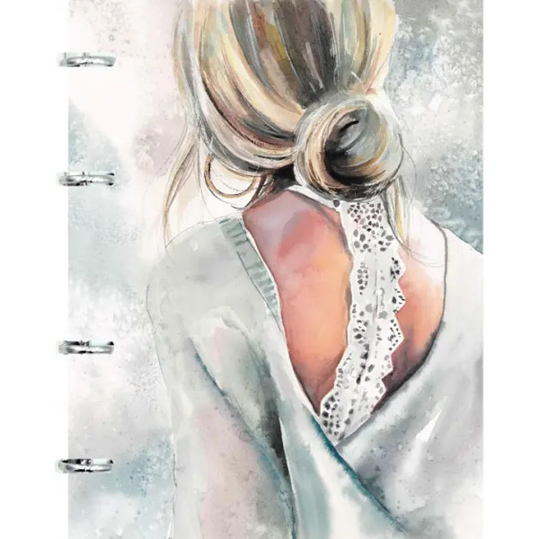 Тетрадь на кольцах Девушка, 120 листов, клетка