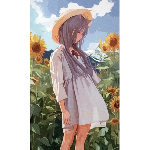 Раскрашивание по номерам В поле подсолнухов