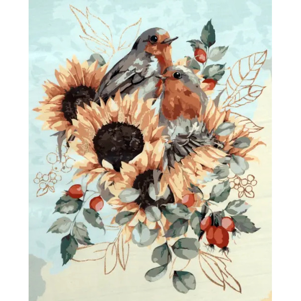 Картина по номерам на холсте Подсолнухи