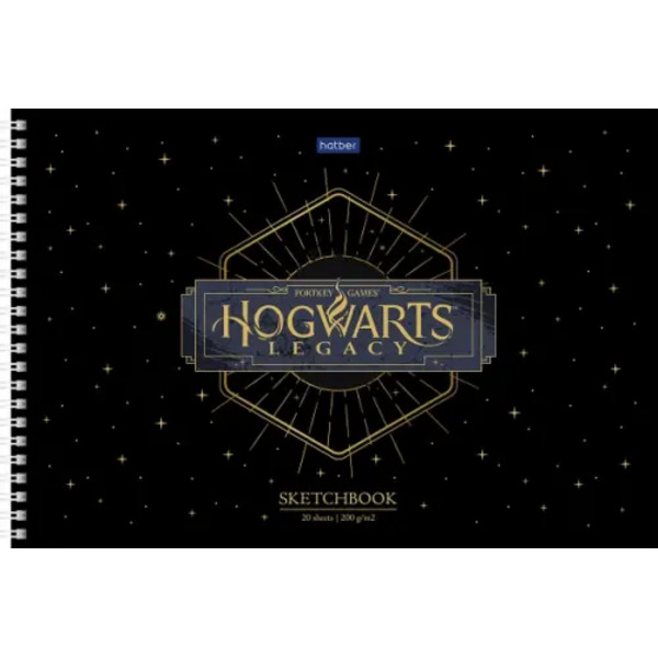 Альбом для рисования SketchBook. Hogwarts Legacy, 20 листов, черная бумага