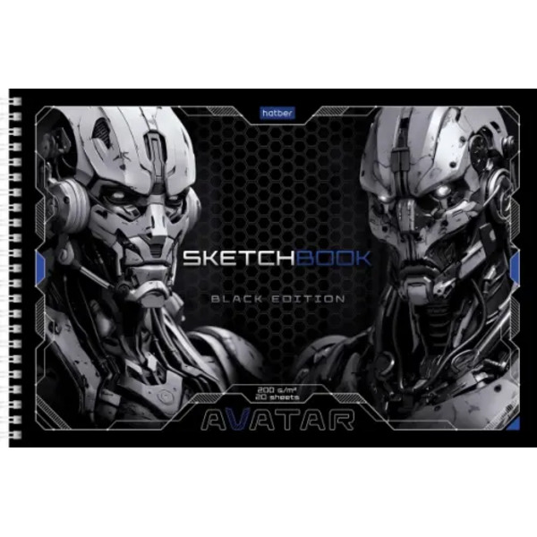 Скетчбук Аватар, 20 листов, А4, черная бумага
