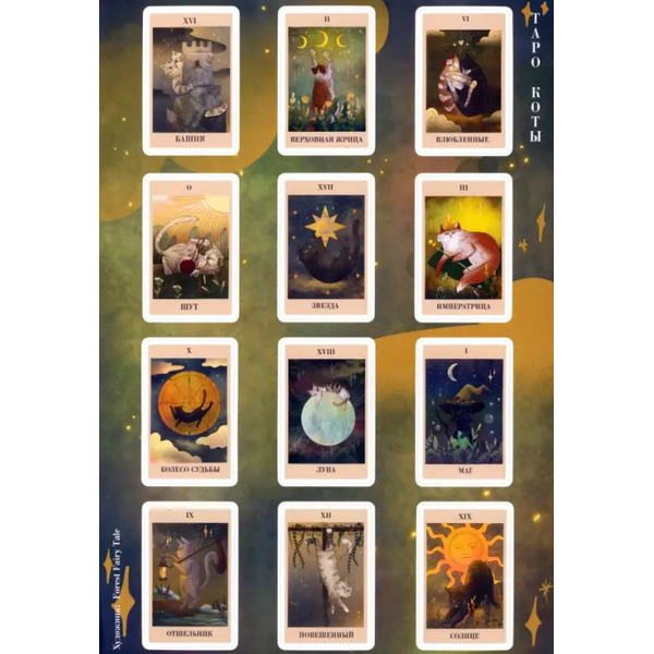 Стикерпак Таро. Коты. Шут