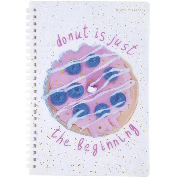 Тетрадь Donut, 60 листов, клетка, силиконовый гребень