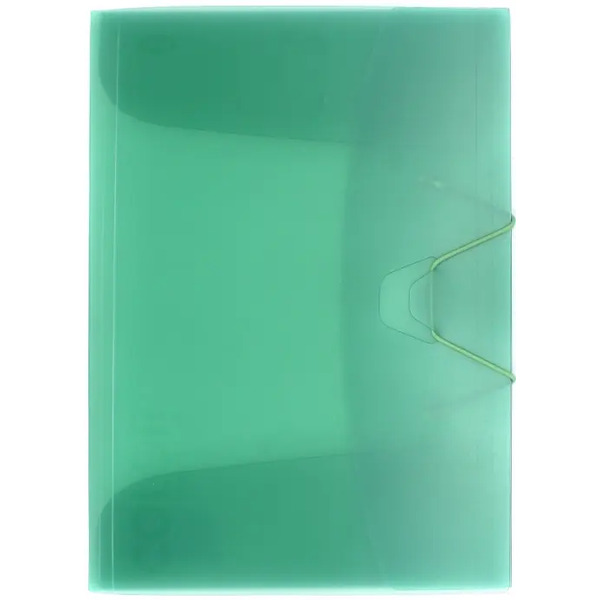 Папка с клапанами и резинкой, зелёный полупрозрачный (85548)