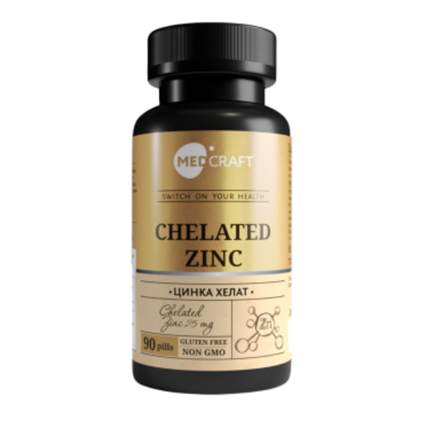 MEDCRAFT, Цинк (бисглицинат), таблетки, 90 шт.