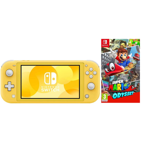 Игровая приставка Nintendo Switch Lite (Жёлтый) + Игра Super Mario Odyssey