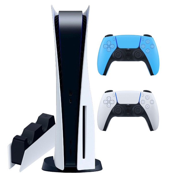 Sony PlayStation 5 (PS5, CFI-1200A, JP) + 2-й геймпад (звездный синий) + зарядная станция