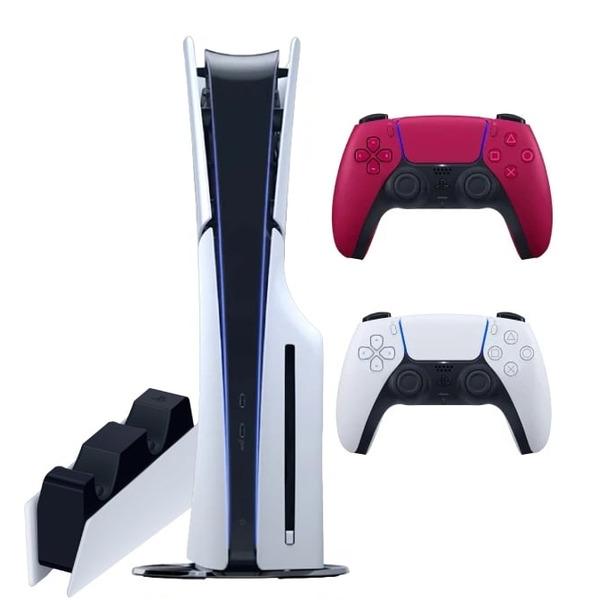 Sony PlayStation 5 Slim + 2-й геймпад (космический красный) + зарядная станция