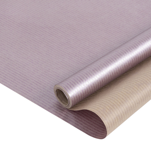 Упаковочная бумага, Крафт 40гр (0,68*10 м) Сиреневый, Перламутр, 1 шт.