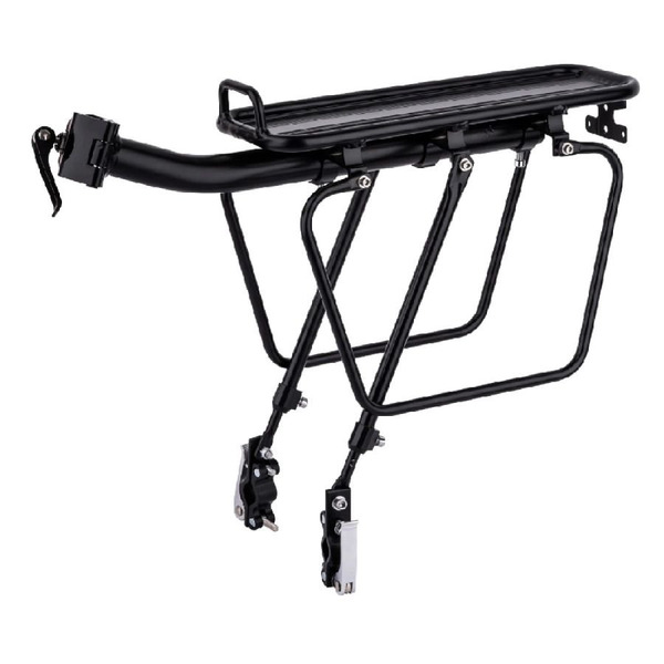 Багажник STELS 24"-28" BLF-H55 универсальный, алюминиевый, чёрный, быстросъёмный, 010074