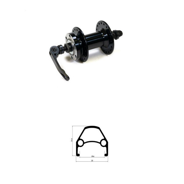 Колесо велосипедное TRIX, 27,5", переднее, втулка под дисковый тормоз, эксцентрик, черный, D23-27,5-black-13483