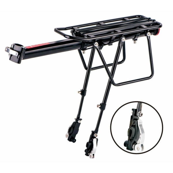 Багажник STELS 24"-28" BLF-H27-6 универсальный, алюминиевый, чёрный, быстросъёмный, 010025