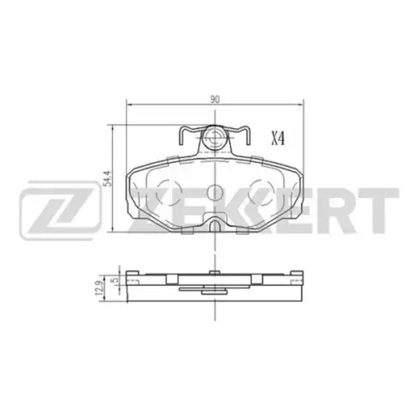 Тормозные колодки дисковые задняя ось ZEKKERT BS2987