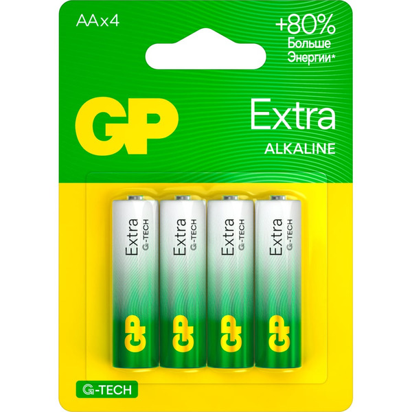 Алкалиновые батарейки GP Extra Alkaline GP 15AXNEW-2CR4