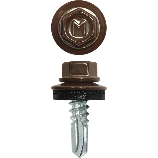 Саморез по металлу Daxmer 5,5х19 RAL8017 (250 шт.) 304281