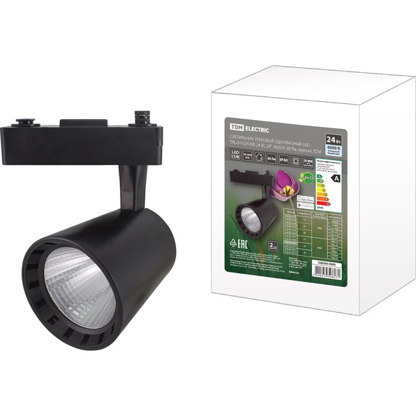 Трековый однофазный светильник TDM LED TRL-01-024-NB 24 Вт, 24, 4000 К, 80 Ra, черный SQ0369-0009