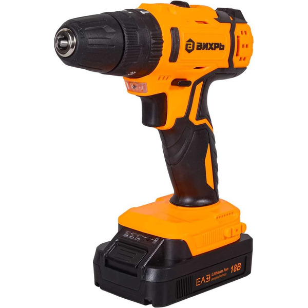 Ударная аккумуляторная дрель-шуруповерт Вихрь ДА-18Л-2кУ 72/14/17